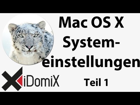 Mac OS X Systemeinstellungen - Persönlich Teil 7 Teil 4 Umsteiger / Einsteiger / Switcher
