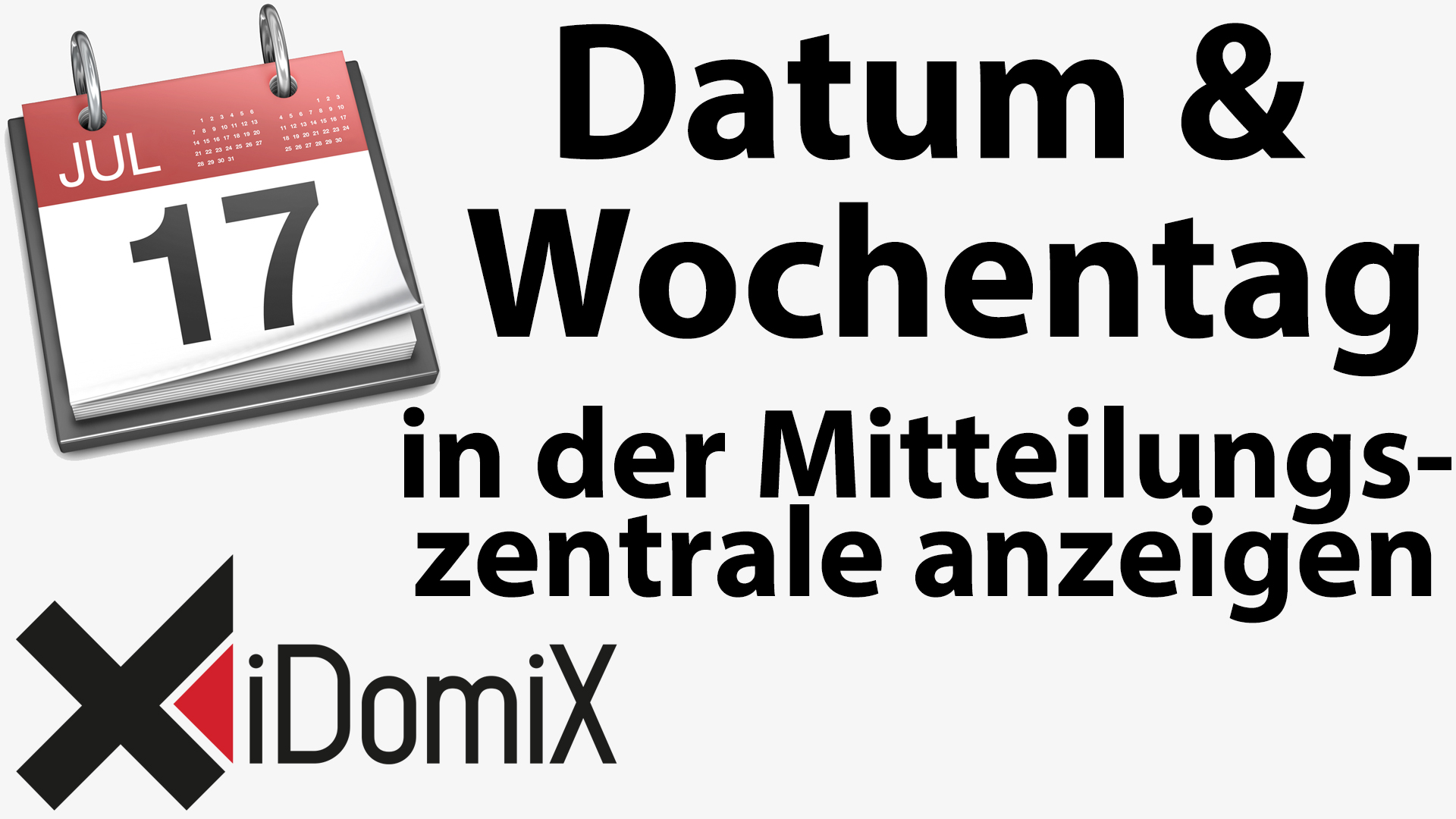 Datum und wochentag in der mitteilungszentrale anzeigen