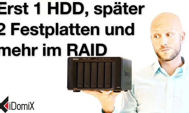 Synology DiskStation erst mit einer Festplatte dann weitere hinzufügen und als RAID konvertieren